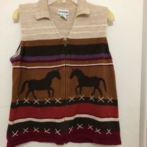 Vintage Western Breckenridge Horse Vest Size L